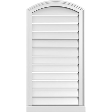 Ekena Millwork Arch Top Surface Mount PVC Gable Vent w/ 2"W x 2"P Brickmould Sill Frame, 20"W x 36"H GVPAR20X3603SN